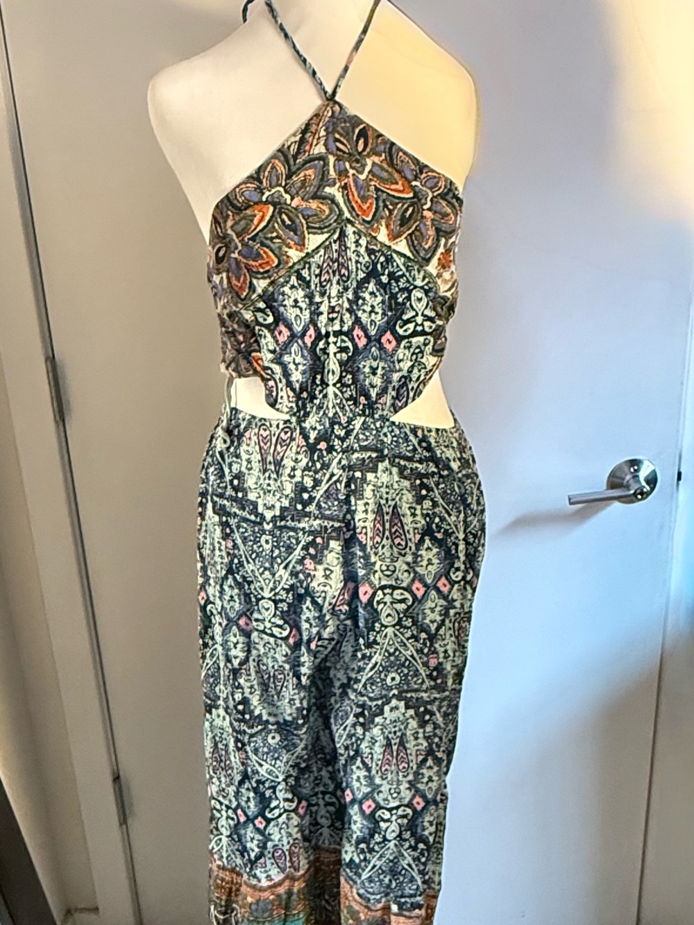 Urban Outfitters Multicolor Printed Halter Jumpsuit